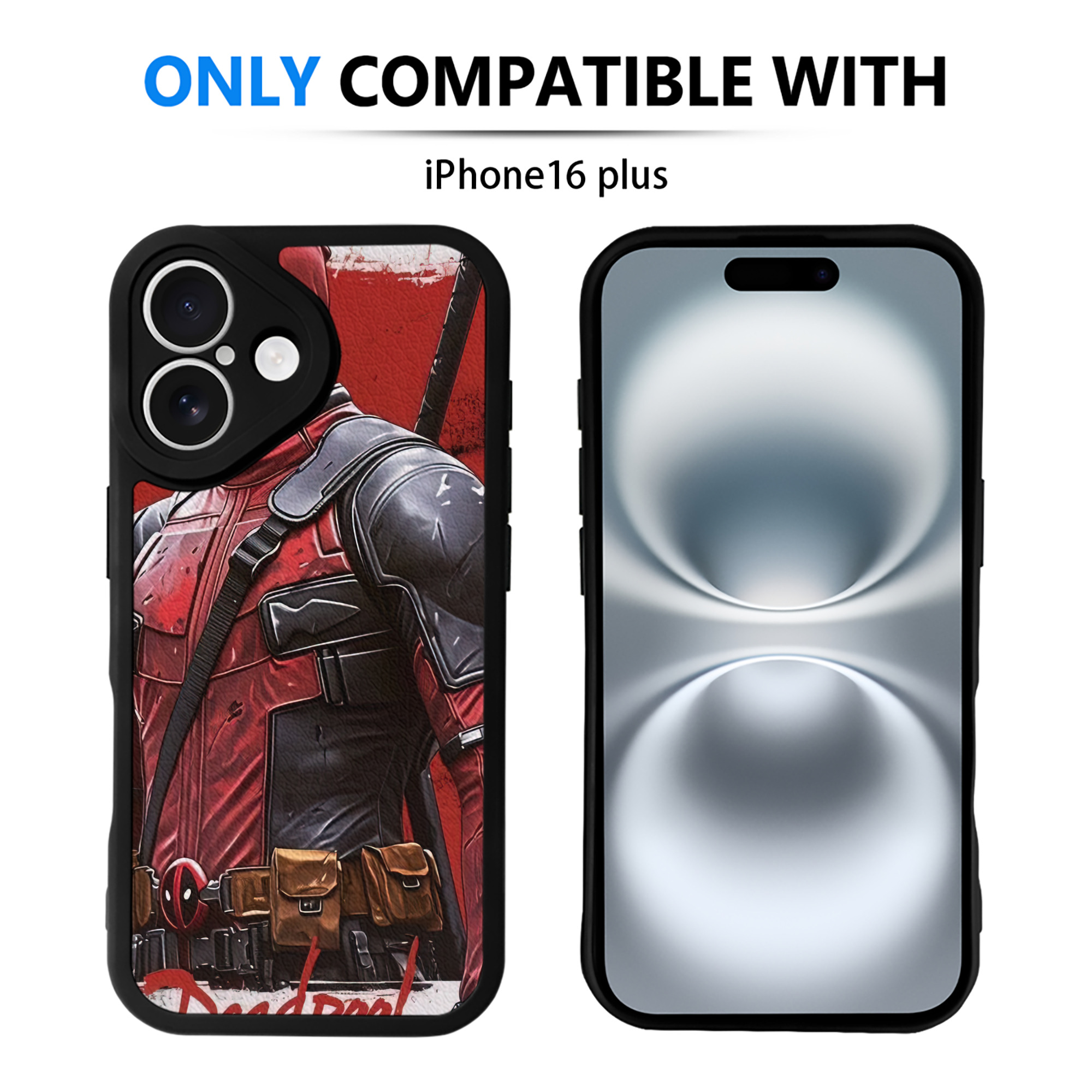 （画像用） Deadpool デッドプール 【iPhone 16シリーズ対応】シリコンスマホケース（レザー調） 材質：シリコン